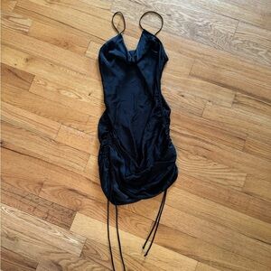 Intimately by Free People slip dress,silk with ruching on sides, black,worn once